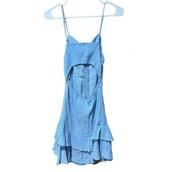 Love Tree Baby Blue Mini Dress Spaghetti Strap Large - Picture 7 of 8